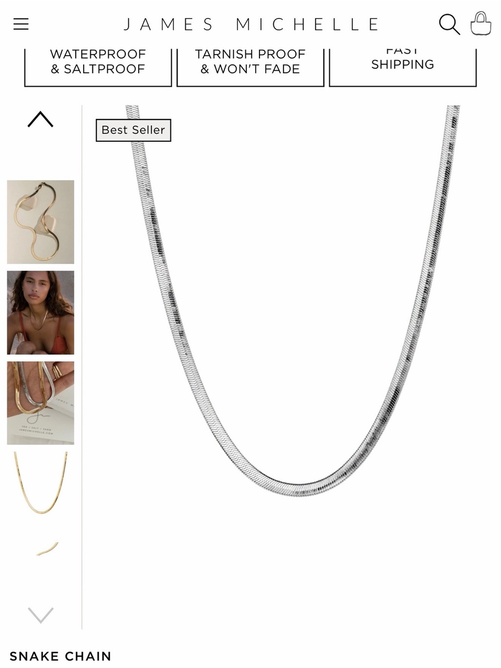Timeless Silver Snake Chain Necklace